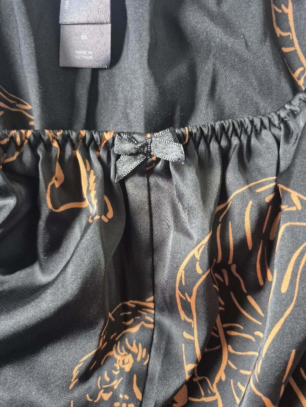 Auden Luxury Sleepware Flare Pant Tiger Print Small